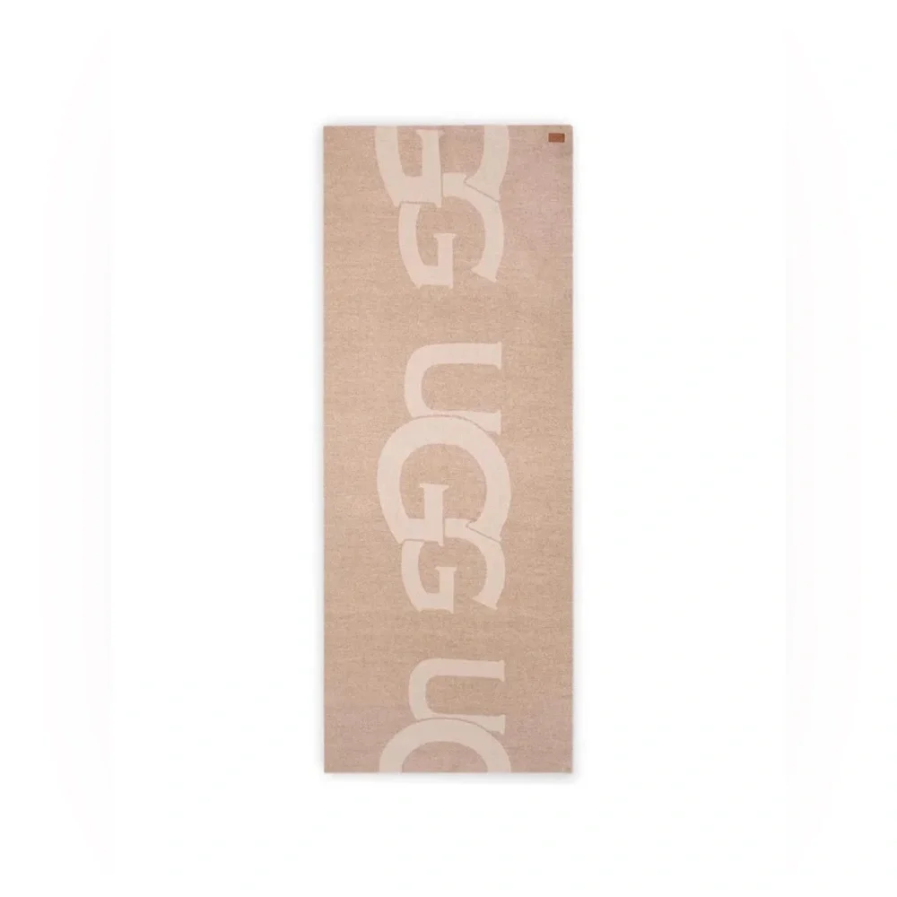UGG Scarf W Woven Ugg Logo Scarf Beige Large Wrap